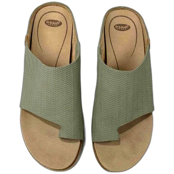 Dr. Scholls KATE Toe Loop Mule Sandals Sage Green Slip ons Size 7M - Picture 2 of 8